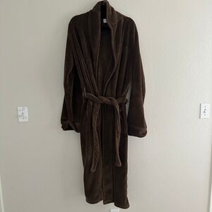 Restoration Hardware Robe Unisex Large Brown Plush Microfiber Belted ROTTER